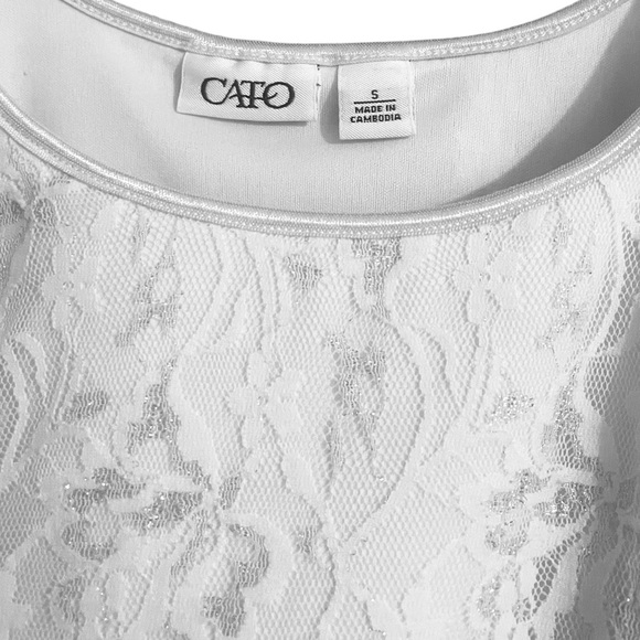 Cato Womens Ivory Lace Camisole Sleeveless Top With Built in Support. Size Small - Picture 3 of 3